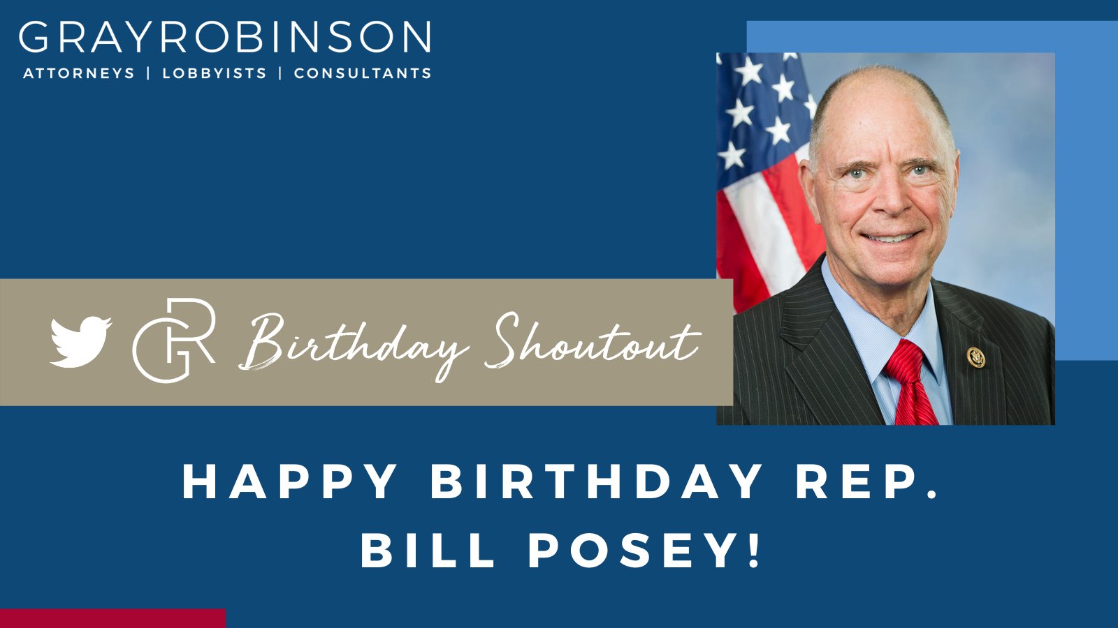 Happy Birthday US Representative Bill Posey  