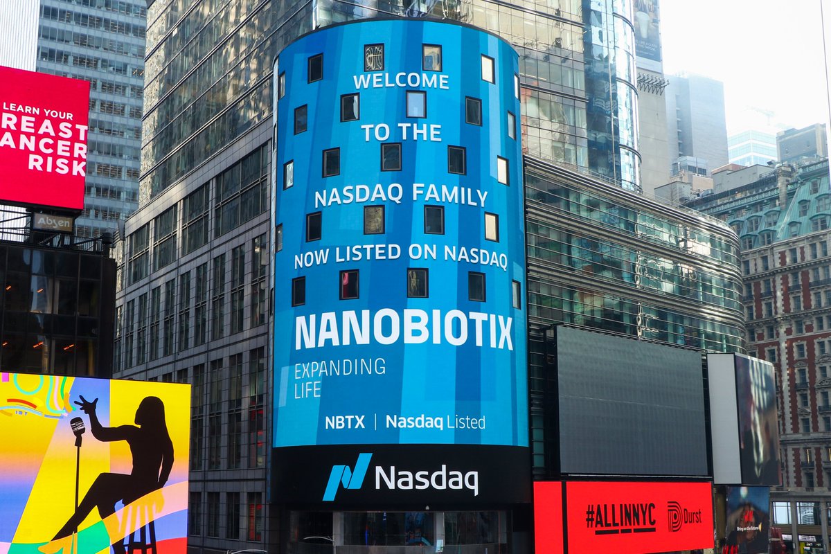 Nanobiotix's tweet photo. Nanobiotix is proud to announce our first day of trading on @NASDAQ ($NBTX). We thank our team, patients, investigators, partners and shareholders for their faith and dedication to the work that we do. #expandinglife #NasdaqListed https://t.co/NDzUPCUvix