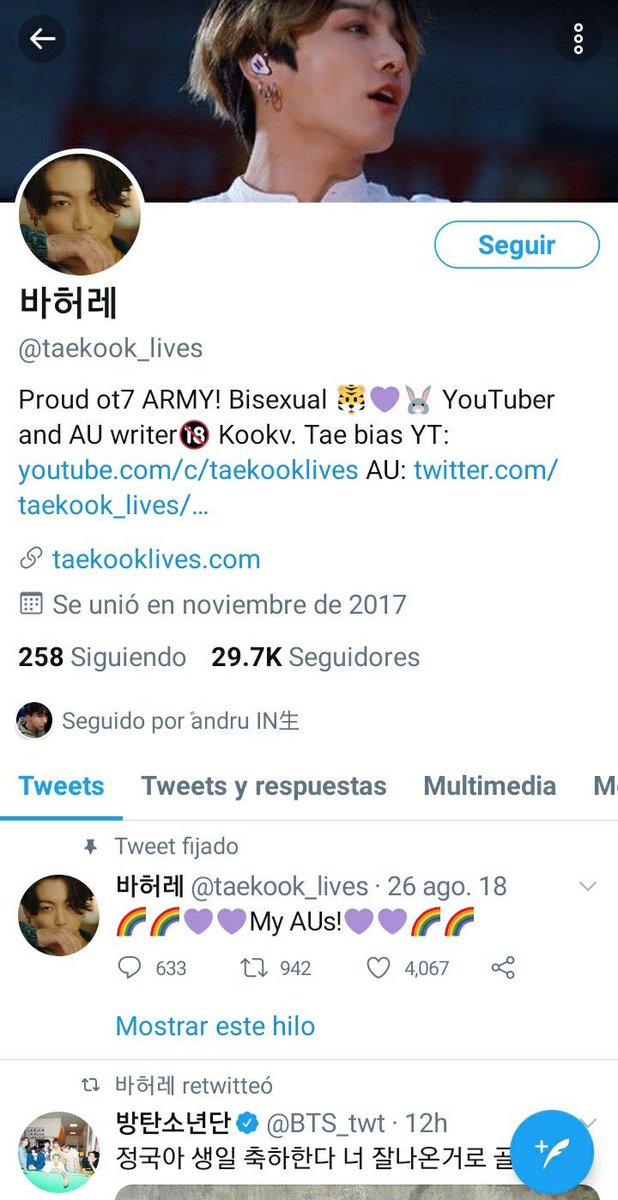 no puedo poner el link de la acc te tkklives pq me tiene bloq pero esa todas sabemos que es anti  y hasta lo tachó de mentiros0 @/taekook_lives