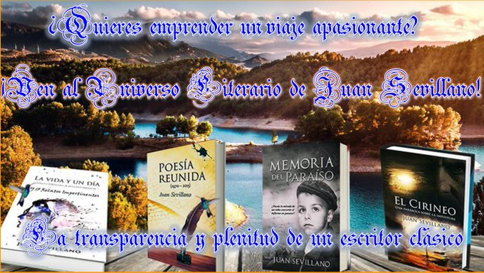 RoMemoria's tweet photo. ¡Simplemente... #LITERATURA! Emprende un viaje emocionante: ¡Ven al universo #Literario de Juan Sevillano, @RoMemoria ! ¡Entra y hazte un regalo con el que disfrutarás! #Lee sus #obras ¡#GRATIS! en #KindleUnlimited 
https://t.co/p5UIApGhEP 
https://t.co/C4XeEp9Zhp