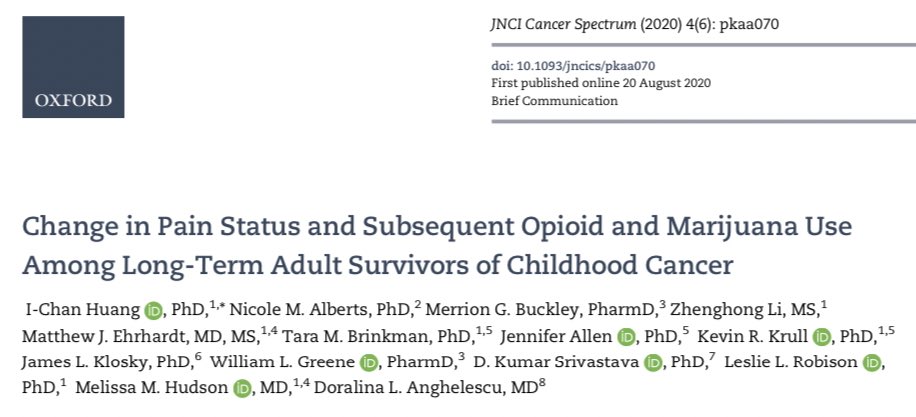 Dr. Nicole Alberts (@nalbertsphd) on Twitter photo š£ Out now: our study looking at associations b/w pain and opioid/marijuana use among long-term survivors of childhood cancer. <a href="/tara_brinkman/">Tara Brinkman, PhD</a> @MattEhrhardtMD <a href="/drjennallen/">Jennifer Allen, PhD</a>
Great team effort led by <a href="/IChanHuang1/">I-Chan Huang</a> & <a href="/DoralinaAnghel1/">Doralina Anghelescu</a>
bit.ly/3a1LSC0 š£ Out now: our study looking at associations b/w pain and opioid/marijuana use among long-term survivors of childhood cancer. <a href="/tara_brinkman/">Tara Brinkman, PhD</a> @MattEhrhardtMD <a href="/drjennallen/">Jennifer Allen, PhD</a>
Great team effort led by <a href="/IChanHuang1/">I-Chan Huang</a> & <a href="/DoralinaAnghel1/">Doralina Anghelescu</a>
bit.ly/3a1LSC0