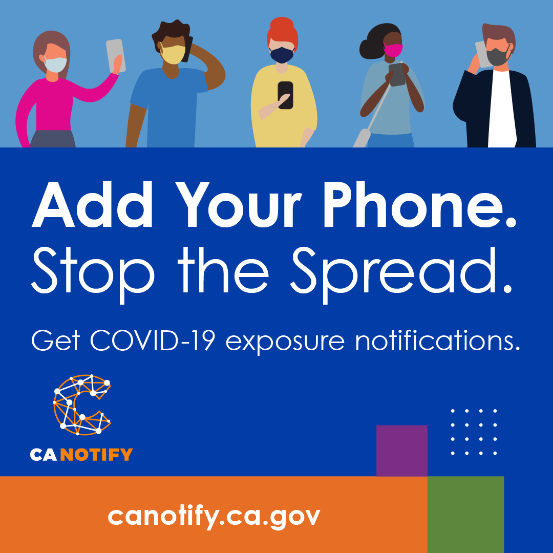 Level42AI's tweet photo. Sign up to receive COVID-19 exposure notifications on your phone. CA Notify is a privacy-protected system will notify you if you have come in contact with someone who tested positive for COVID-19.
Learn more at https://t.co/UXJ1QQMCV4
#CANotify https://t.co/1Y1l0EWSFG