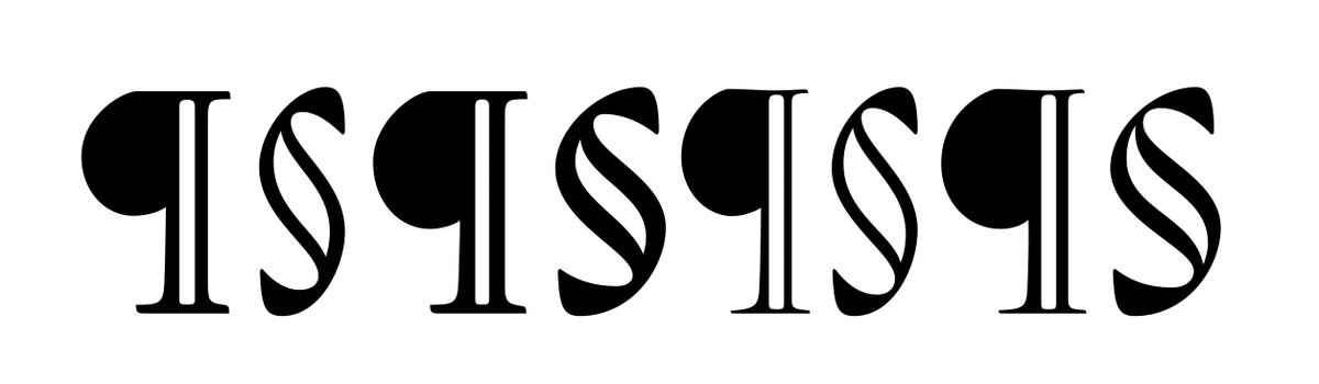 An afternoon well spent. Pilcrow and section. Not sure if they are going together all that well yet. But it's a start.