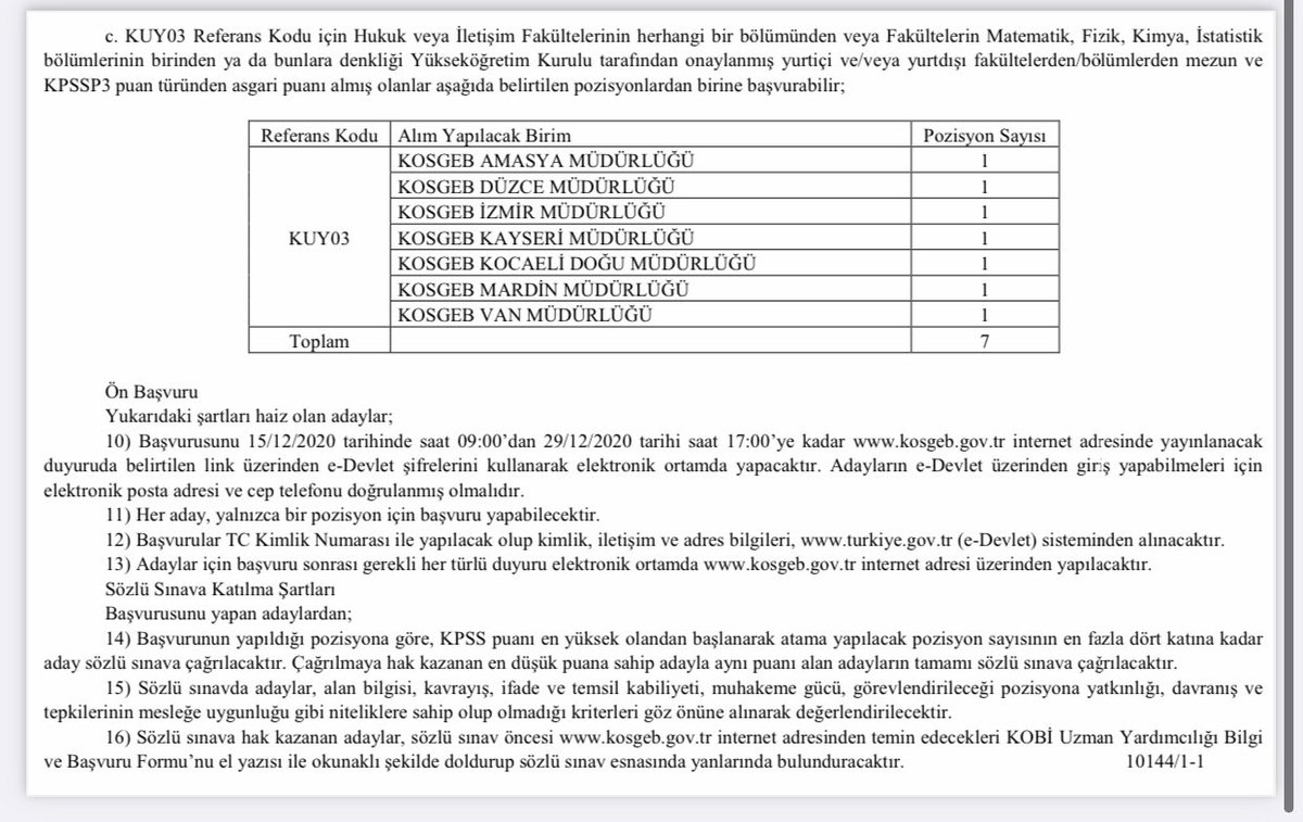 kpss a ve kurum sinavlari on twitter kucuk ve orta olcekli isletmeleri gelistirme ve destekleme idaresi baskanligindan kosgeb kosgeb kobi uzman yardimcisi iibf 30 kisi kpss p28 puan turu hukuk iletisim 7 kisi kpss