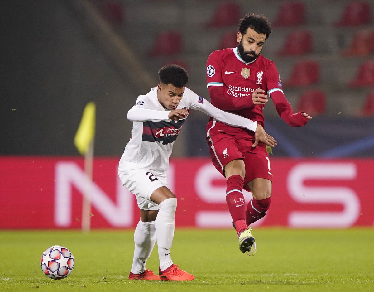 محمد صلاح يسجل في تعادل ليفربول ضد ميدتييلاند بـ دوري الابطال