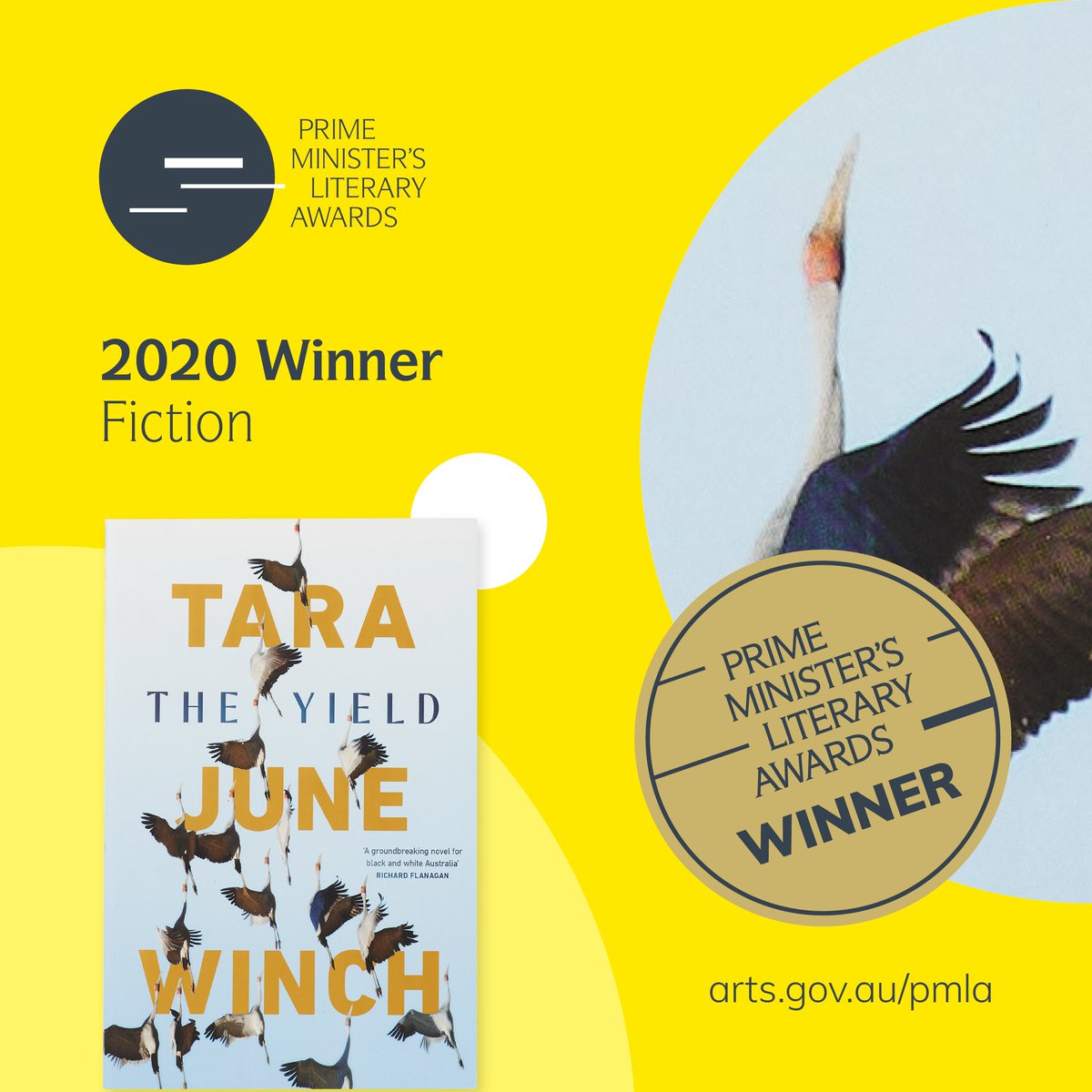 AusGovArts's tweet photo. Congratulations to Tara June Winch has won the #PMLitAward for Fiction for her novel The Yield. Tara carefully and lovingly brings to life the story of a fractured family and their fight to retain their culture, their land and their language.
@PenguinBooksAus https://t.co/vKxGjMgSHU