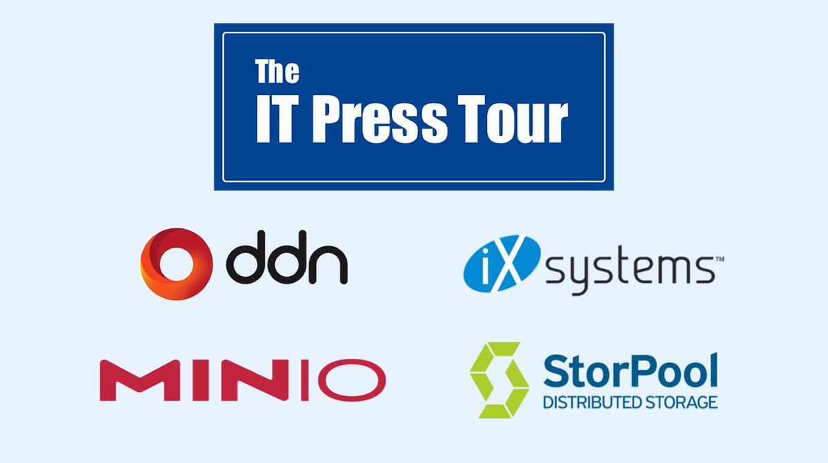 CDP_FST's tweet photo. Week 2 of The 37th IT Press Tour w/ several news and products updates - really good again w/ @ddn_limitless @iXsystems @Minio @storpool #FileStorage #BlockStorage #ObjectStorage #Lustre #ExaScaler #Tintri #TrueNAS #TrueScale #SDS #S3 #OpenSource #OpenZFS #Flash #NVMe #AFNAS #ITPT https://t.co/HDsd8VBLJd