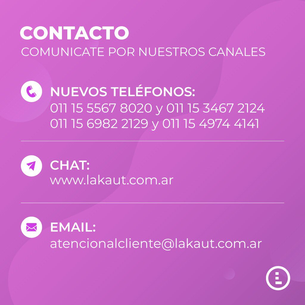 Hola! Te compartimos nuestros canales de atención!