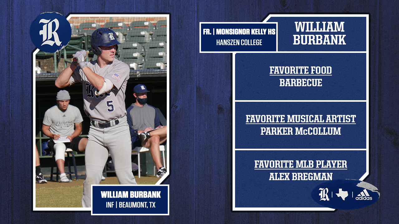 Rice Baseball on Twitter: Next up is a freshman from Beaumont and a big  fan of Astros All-Star Alex Bregman, @willburb11! 🦉 »   #GoOwls👐 x #RFND  / Twitter