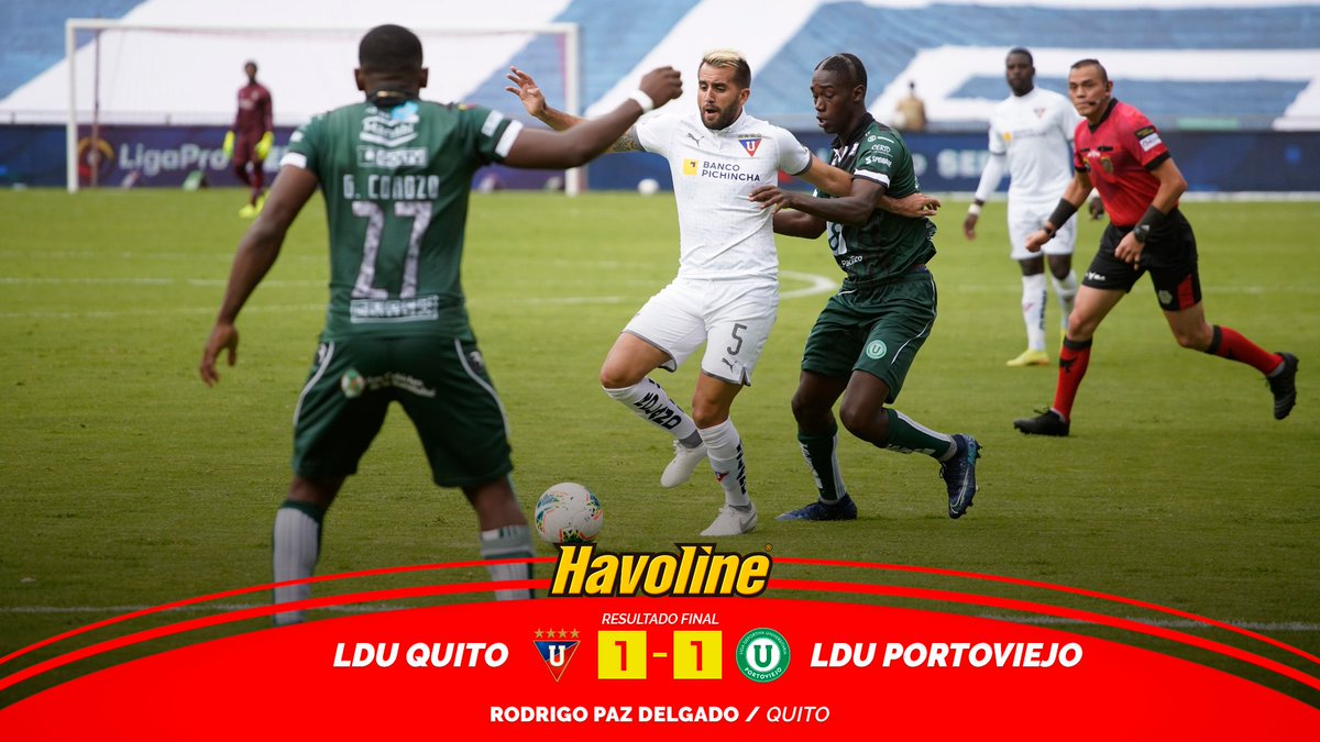 havolinedeport's tweet photo. ⚽️¡EMPATE AMARGO PARA LOS ALBOS!⚽️
@LDU_Oficial y @LDUPoficial igualaron en el Rodrigo Paz Delgado, por la Fecha 1⃣2⃣ de la Fase 2⃣.
Gabriel Méndez adelantó a la 'Capira', mientras que el empate lo hizo Kevin Ushiña en propia puerta.
#HavolineDeportivo #LDUvsLDUP #LigaProSerieA https://t.co/6VuBbzu4Kg