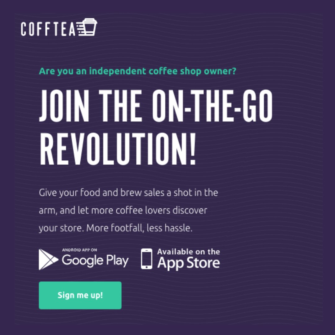 WeAreCofftea's tweet photo. How can your #IndependentCafe survive this Pandemic? ☕️
Can you implement technology to balance any loss, manage your takeaways and connect with your customers? YES! The answer is CoffTea!

Our #CoffTeaApp is FREE for you to use for a whole year!  👉
https://t.co/S9x9PlJVFs https://t.co/H2eV939Prh