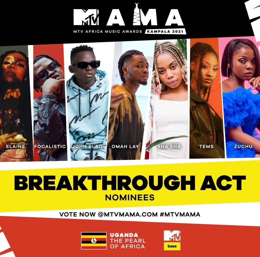 MTVBaseLuso's tweet photo. #MTVBaseLuso | #MTVMAMA2021
Aqui estão os nomeados para o #MTVMAMA na categoria "BEST BREAKTHROUGH ACT"
@elaineofficial_
@FOCALISTIC
@JohnBlaqMusic
@Omah_Lay
@ShaShaOfficial_
@temsbaby
@officialzuchu

#Uganda #Kampala 🇺🇬 https://t.co/y7gX61jryD
