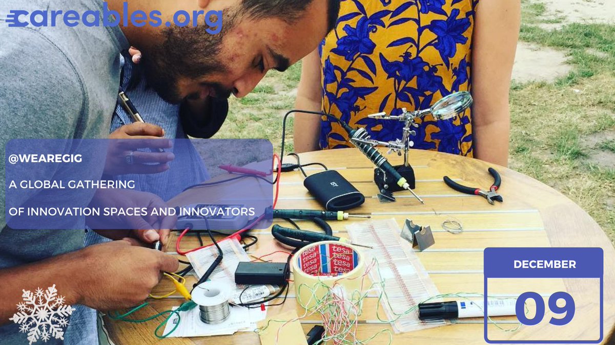 CareablesOrg's tweet photo. On day 9 of #31daysofcareables we feature @weareGIG! Why we love them: encouraging global cooperation via a diverse global gathering of innovation spaces and individuals ā¤ļøš¤
#careables #opensource #designforcare https://t.co/lZFXCKwU80