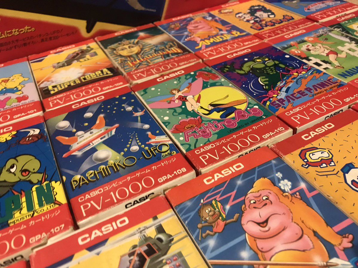 frazer_HX's tweet photo. Probably 20% of the worlds #Casio #PV1000 games right here. Now one short of the full set #retrogaming https://t.co/gQui1ArHYi