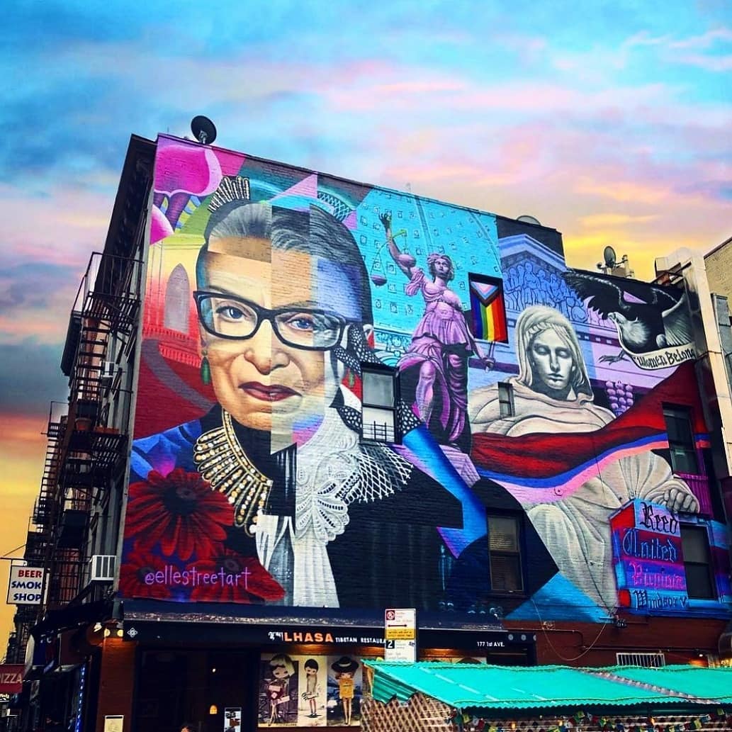 A beautiful, larger-than-life tribute to RBG and what she stood for. #RBG
