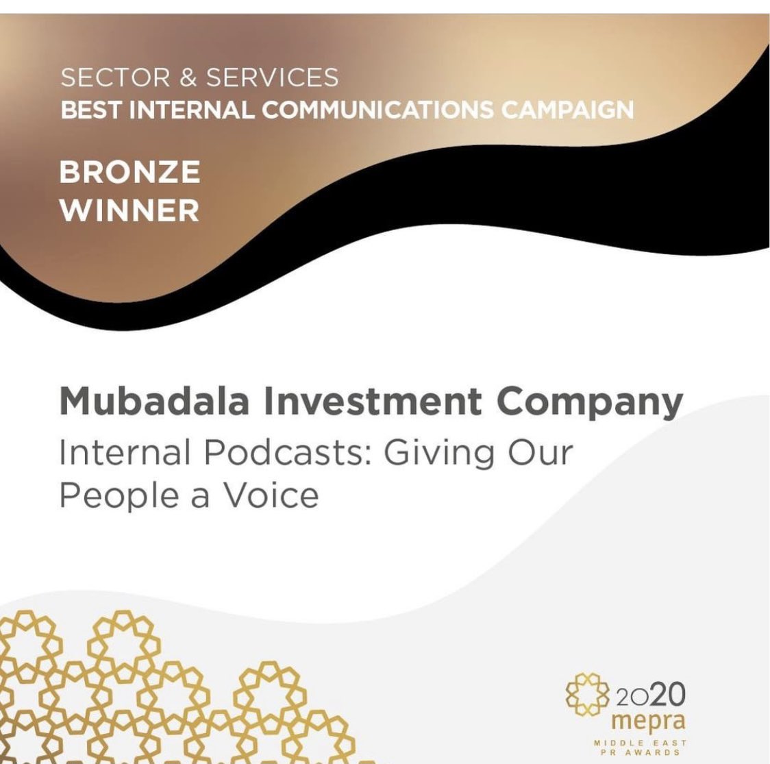UmaymaUabubakar's tweet photo. Proud of this team. And congratulations to all the winners from tonight’s MEPRA Awards. #MEPRA2020 https://t.co/K3HKXcdXxL