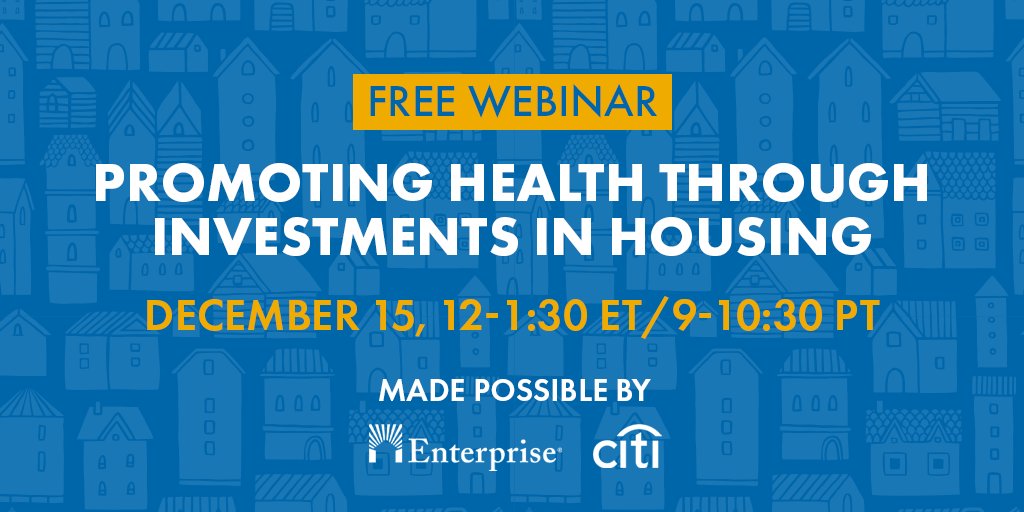 EnterpriseNow's tweet photo. Join us for a convo on how health-promoting solutions can be paired w/housing investments to improve health inequities. We'll be joined by @WellBeingTrust, @providence, @HealthyHousing, @kpthrive and @HousingGulf w/support from @citi. https://t.co/csSR0P87Tr #HealthBeginsWithHome https://t.co/uWtEu0V5ir