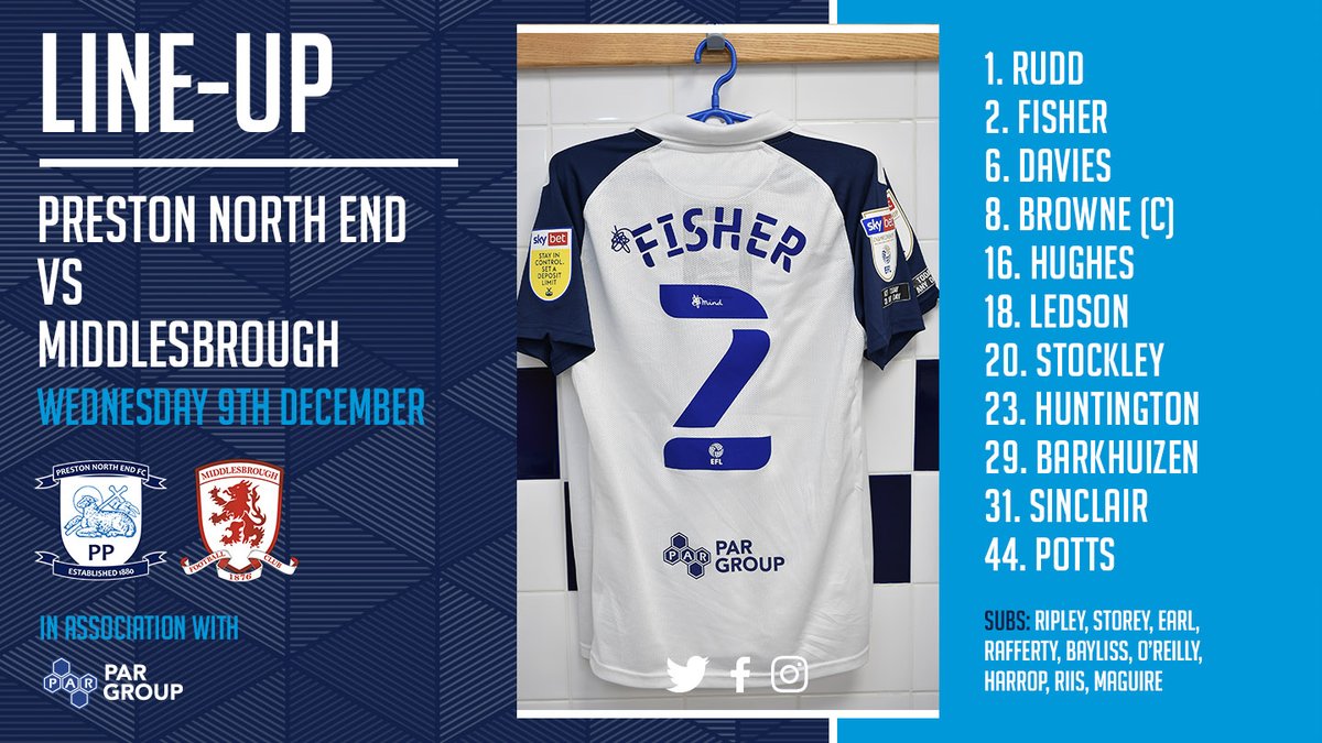 pnefc's tweet photo. ๐ TEAM NEWS: Your #pnefc team for tonight...๐
Three changes for North End from Saturday.
โก๏ธ Fisher, Hughes, Potts
โฌ
๏ธ Rafferty, Pearson, Maguire
Darnell Fisher is back in the side after suspension while Andrew Hughes returns from injury! ๐ช
#COYW https://t.co/9ctUhTW05p