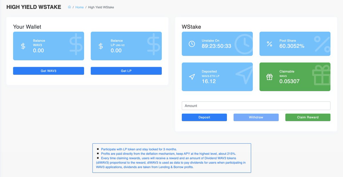 🕹 Join WStake to receive rewards with APY 215% 💰

🏷 wav3.org/dashboard/wsta…

#WAV3 #Staking