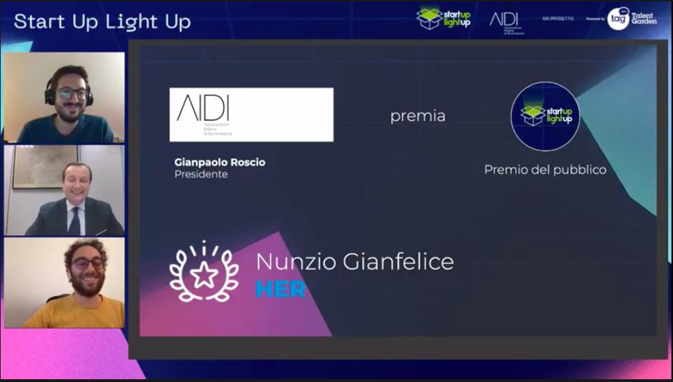 TalentGardenit's tweet photo. Per chiudere #startuplightup, il premio del pubblico a HER! Complimenti! Grazie a tutti di aver partecipato e grazie per le vostre incredibili idee! @aidiluce @CariboniGroup @EnelXItalia #performanceinlighting @sole24ore #campanianewsteel https://t.co/90Ly1HhG0z