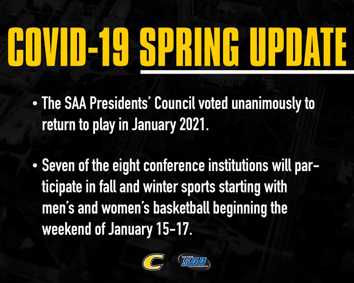 CentreAthletics's tweet photo. BREAKING | @SAA_Sports announces return to play starting in January

Release: https://t.co/6Z2XxzLo4q

#GoldRush #TogetherAtCentre https://t.co/5Q6JEZvBVJ
