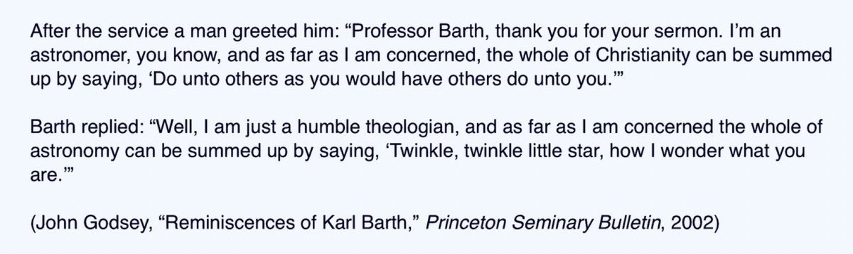 Karl Barth was one savage dude.