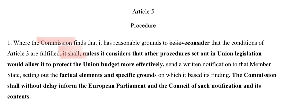Regardless of whether  #EUCO conclusions will be challenged, the inaction of the Commission while omitting to apply  #RuleOfLaw mechanism pending the Court's judgement might also be challenged before the ECJ.Art. 5 of the rule of law mechanism says that the Commission "shall" 3/