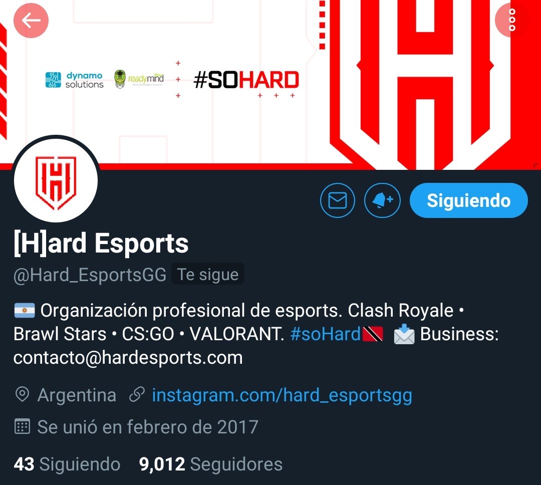 Llegamos a los 9 mil seguidores!!! algo soñado cuando comenzamos con nuestra cuenta y por supuesto somos Hard y vamos por mas, tenemos como objetivo llegar a los 10k antes de fin de año, esperamos nos puedan apoyar como hasta ahora! 

Muchas gracias! #soHard @Hard_EsportsGG