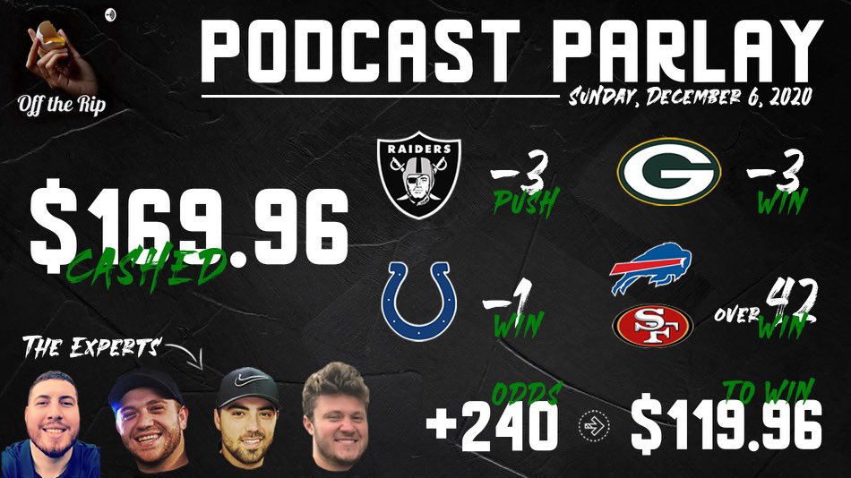 OffTheRip12's tweet image. Hope you rode with the mob 👌🏽👊🏼

#PodcastParlay #Parlay #BigWin #NFL