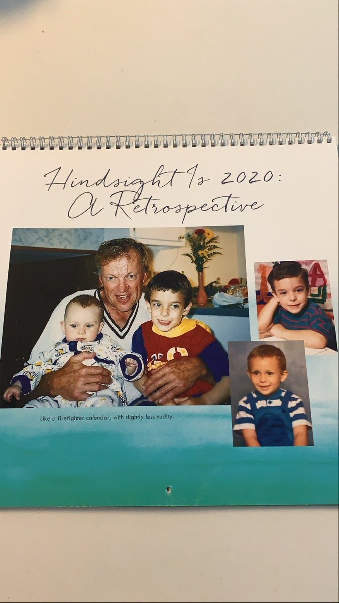 last Christmas,  @husseyjared and i gave our mom a calendar where we recreated old photos. obviously, at the time, we were not aware of what would become of 2020. but here are some fun behind-the-scenes tidbits (1/6)