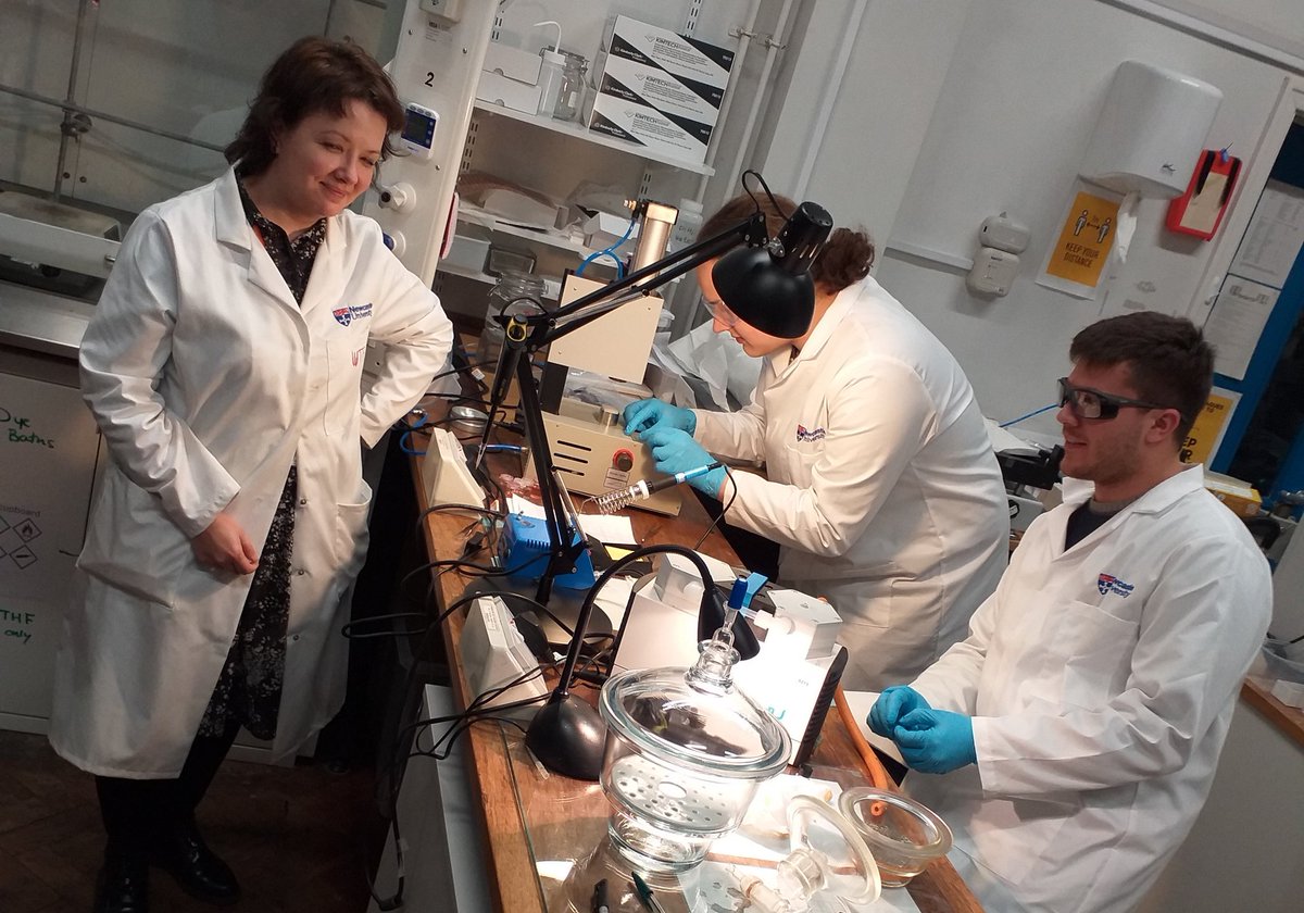 Introducing our first years to the cult of making solar cells.... #fouryearslater #phdlife #AcademicTwitter #AcademicChatter #science