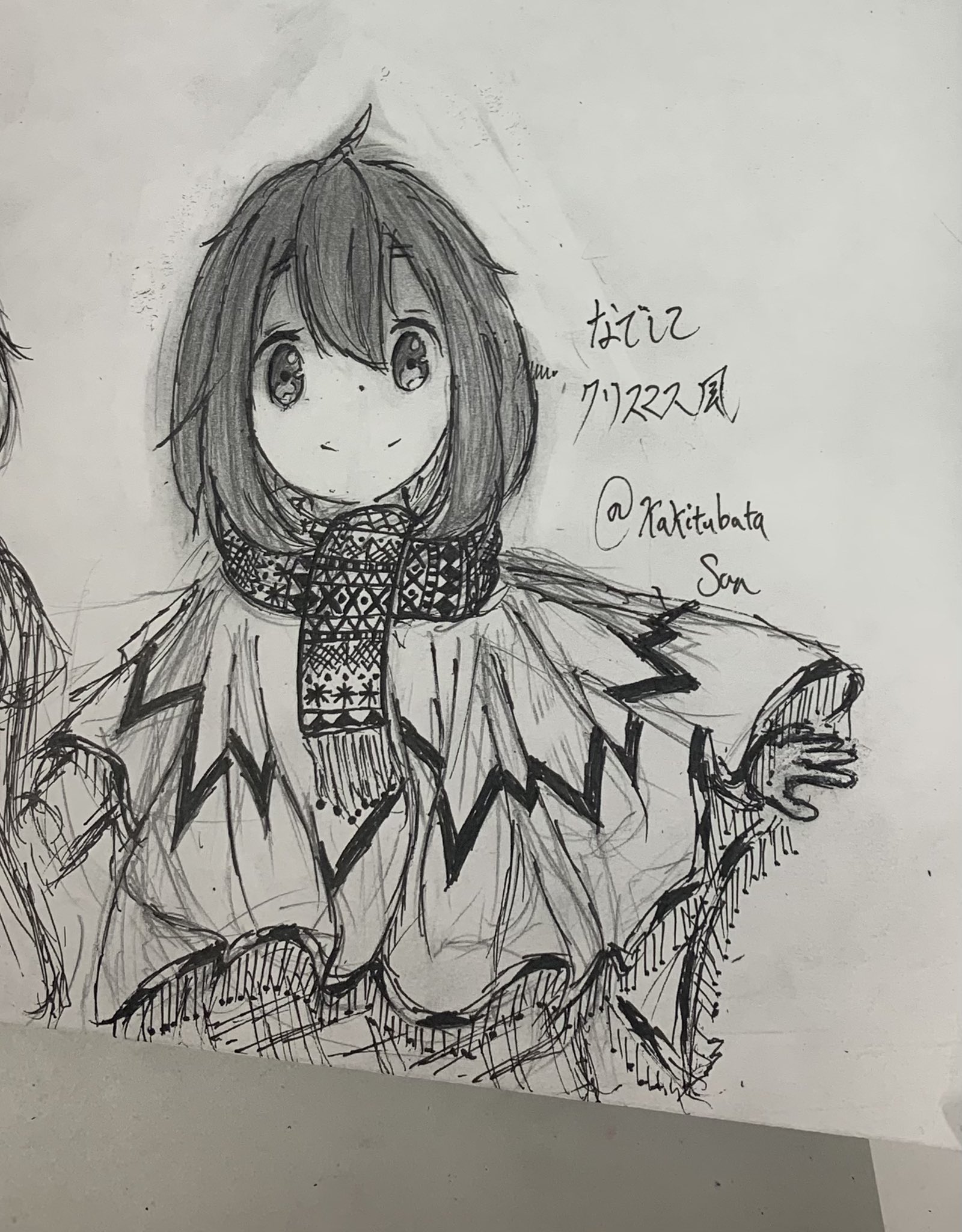 燕子花 今日も描けてよかった クリスマスポンチョ風なでしこ ゆるキャン T Co Yafq9qoucr Twitter