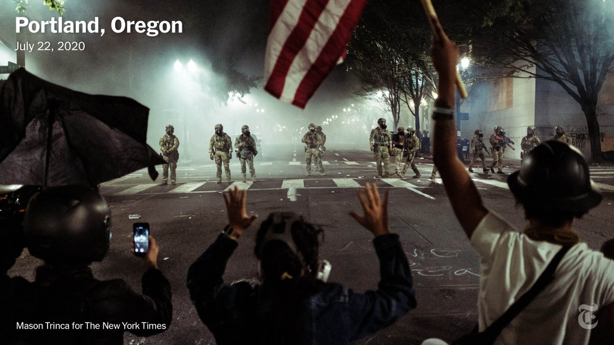 In July, Portland was one of several cities where the Trump administration sent federal agents to stamp out protests. Mason Trinca covered the protests for weeks. The recurring theme of every protest during that period: a stalemate.  https://nyti.ms/3qFQmUT 