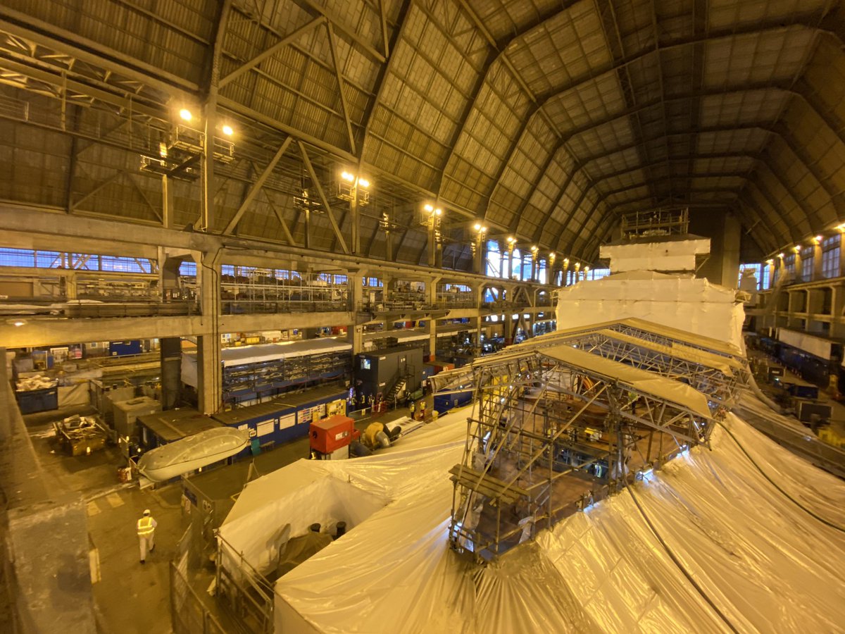 Inside the Frigate Refit Complex tonight on  @BBCSpotlight as  @HMSSomerset comes out  @HMSIronDuke deep into  #lifex refit and  @HMSStAlbans a third of the way through. Babcock today takes on  @HMSSutherland the 10th  #lifex to begin in  #devonport with 1100+ people on the lifex job.