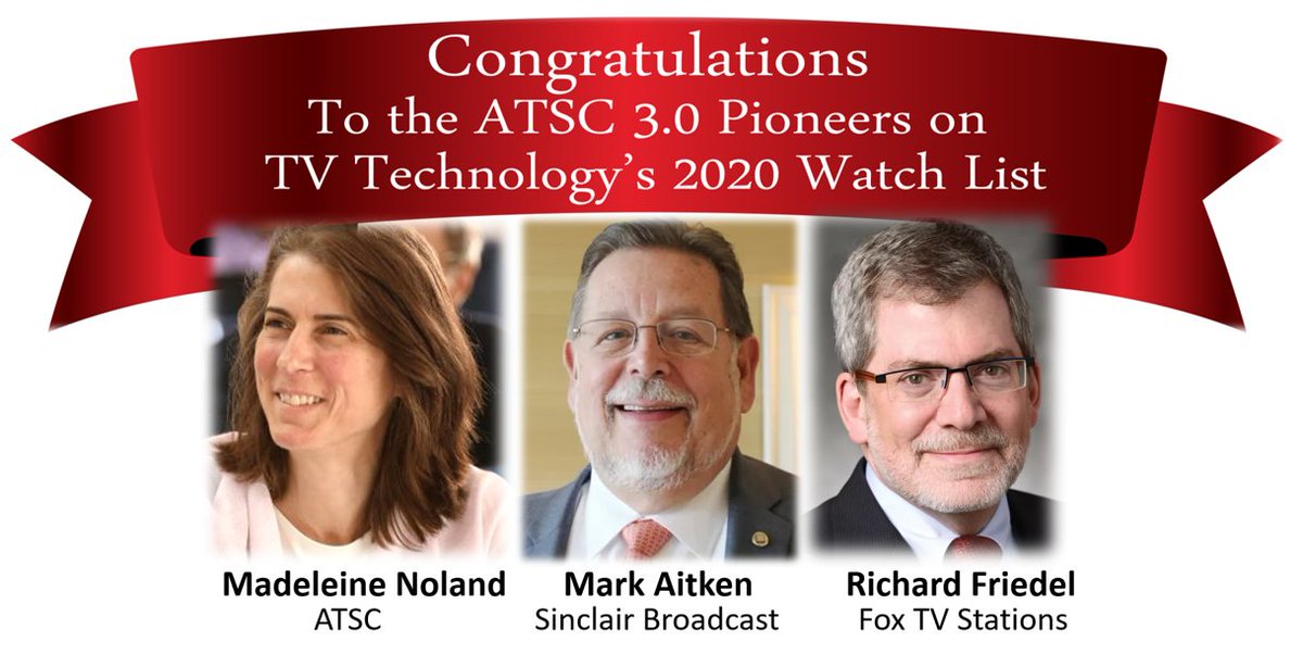 JoshGordon's tweet photo. Congratulations to the ATSC 3.0 pioneers on this year's Industry Watch List. from TV Technology magazine. See all 25 winners: https://t.co/rIghAUpewz https://t.co/B5EAUjfmiV