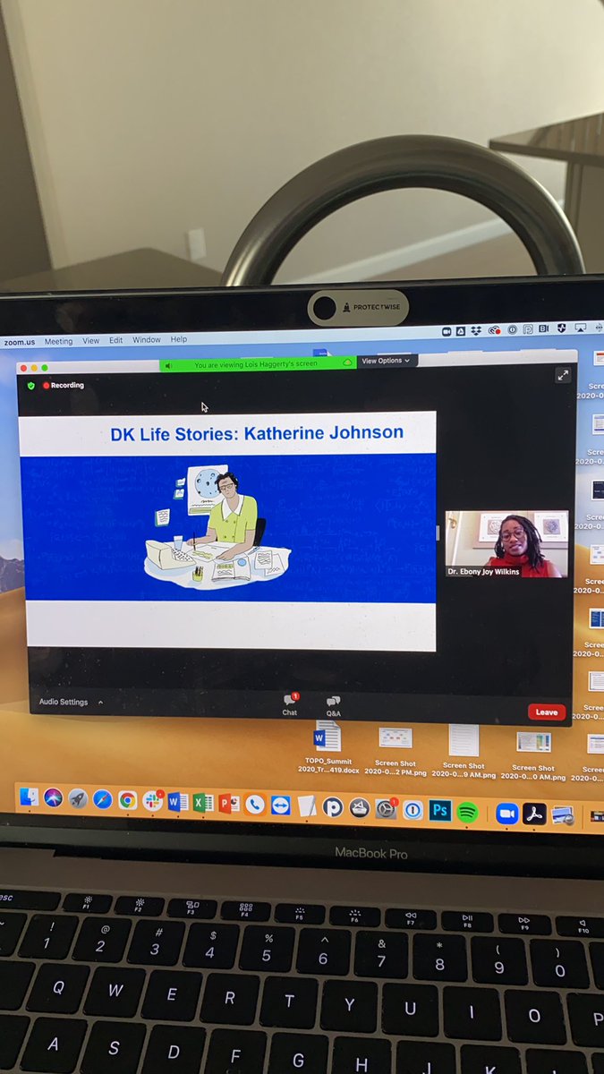mventurelli's tweet photo. Listening to @ebonyjoy read from her book on Katherine Johnson. Such an incredible story of fearlessness, perseverance, and sheer determination. #2021nmf @Rehb31 https://t.co/LCYy8SGAQl