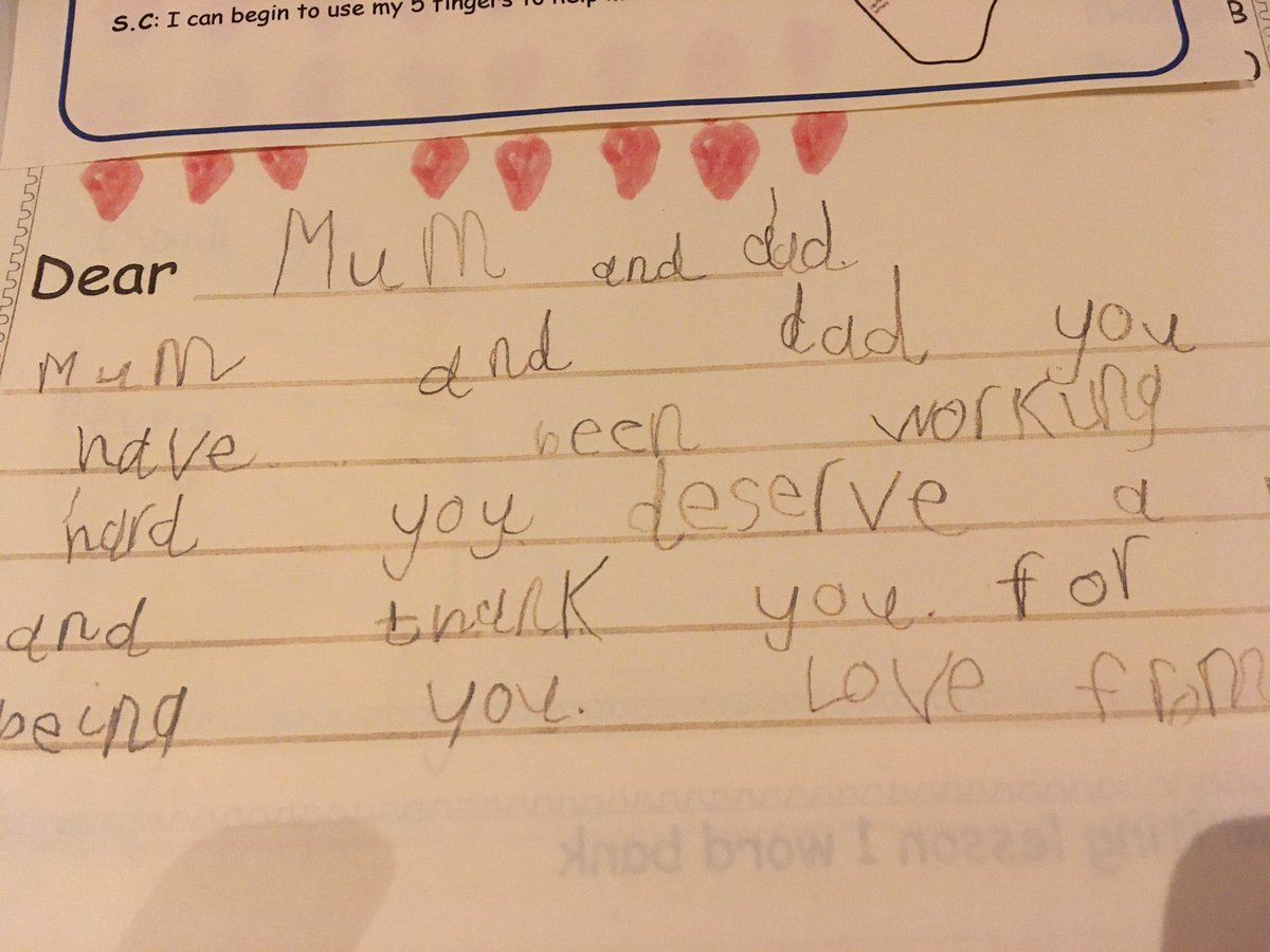 BurnbraeP1's tweet photo. P2A have been writing letters. Such kind words for our adults at home. ❤️ https://t.co/RLhCHPMw1X