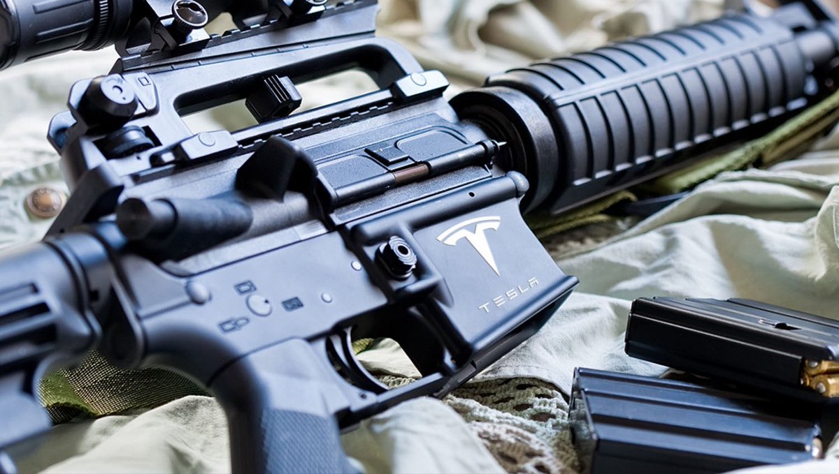 TheBabylonBee's tweet photo. Immediately After Moving To Texas, Elon Musk Announces Tesla AR-15 https://t.co/ZY0pnSX8I3 https://t.co/YXqcG4T8rQ