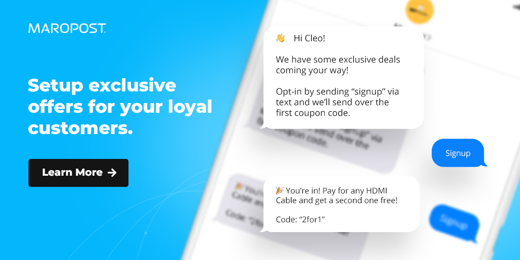 Maropost's tweet photo. Are you using SMS to generate sales?
Learn how to leverage Mobile Keyword in your Campaigns!
#mobilekeywords #smsmarketing #mobilemarketing #ecommerce #userengagement
https://t.co/vJeiSaD1oR https://t.co/HMaSoufLU2