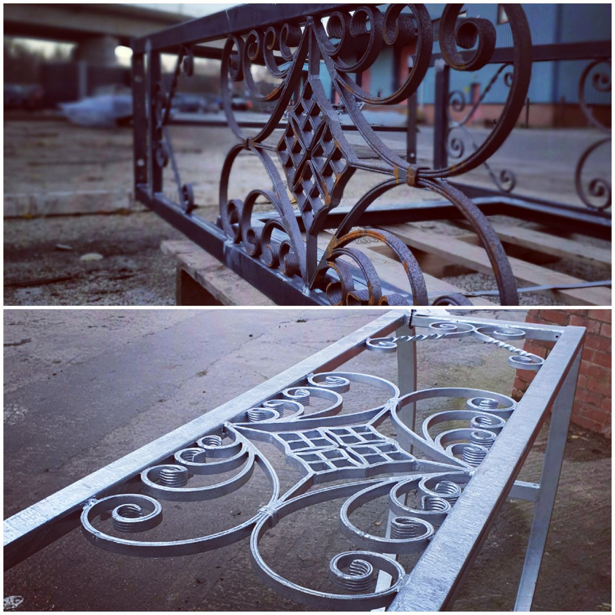 Before and after hot dip galvanizing.

Galvanizing your external steelwork is a must in our opinion.

Save yourself the time and cost of having to repaint your fencing/gates/balcony every couple of years to keep it looking fresh. 

#steel #galv #galvanizing #fabrication #welding