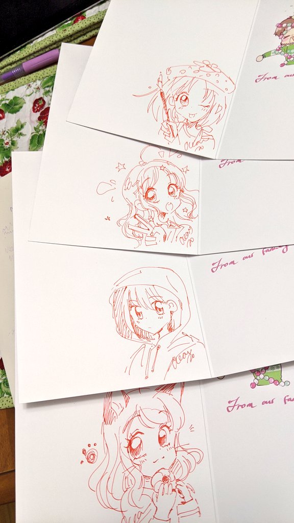 Doing a bunch of little sketches inside all of my charity Christmas cards❤️ These are still up for $5 each, and 100% of proceeds go to Make-A-Wish foundation. https://t.co/nnGo6GrZOj
Thanks all! 