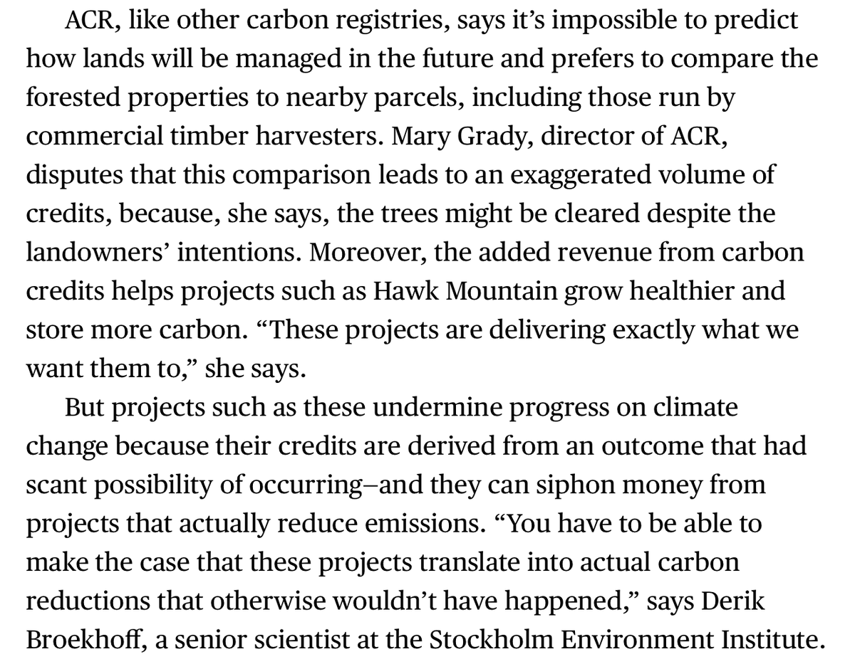 6/ Moreover, avoided deforestation gives carbon markets a bad name.