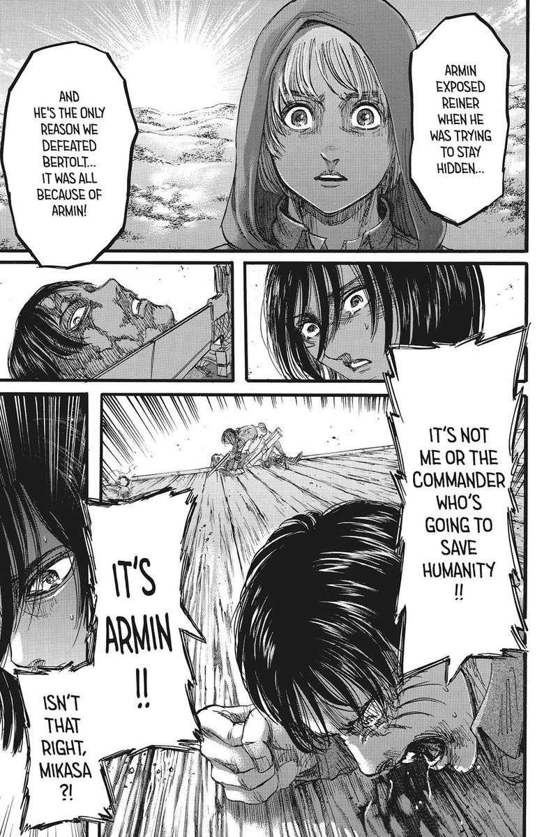 honorable mention where eren realized that it was armin who just "realized something again" back in rts arc. lets be real, for eren, it was always armin.