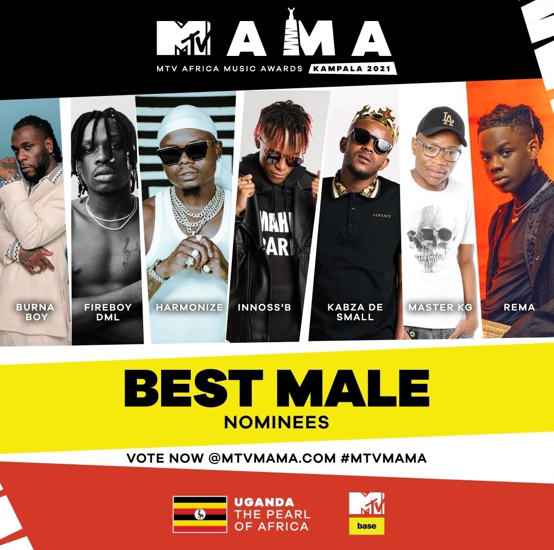 MTVBaseLuso's tweet photo. #MTVBaseLuso | #MTVMAMA2021
Aqui estão os nomeados para o #MTVMAMA na categoria "BEST MALE"
@burnaboy
@fireboydml
@harmonize_tz
@officialinnossb
@KabzaDeSmall_
@officialinnossb
@KabzaDeSmall_
@MasterKGsa
@heisrema

#Uganda #Kampala 🇺🇬 https://t.co/c4aICE3SfC