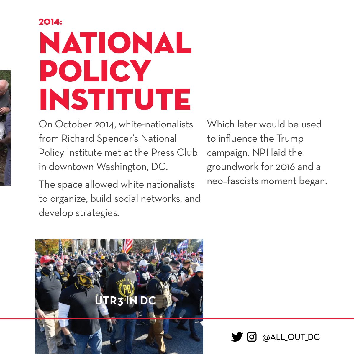 Whenever the far right shows up with dozens or hundreds we should show up with thousands. The alt right is mobilizing to spread hate,  #defenddc from fascist street gang the proud boy’s