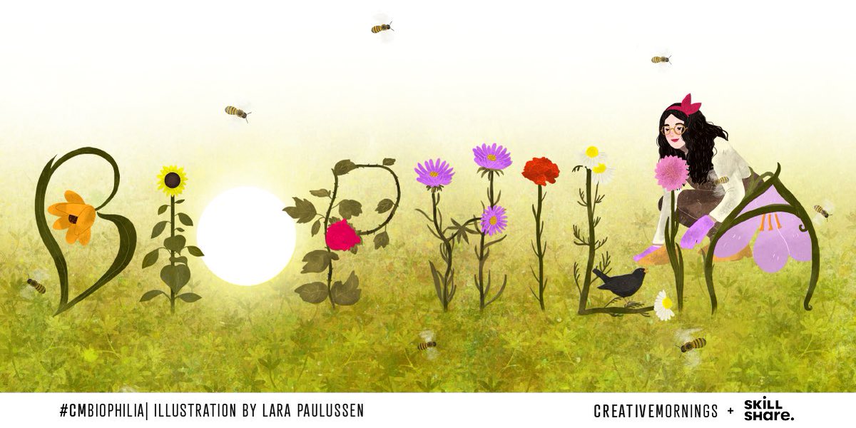 December's theme is #CMbiophilia
It was chosen by <a href="/Dusseldorf_CM/">CreativeMornings/DUS</a> and illustrated by Lara Paulussen, and presented by our newest Global Partner <a href="/Skillshare/">Skillshare</a>!

👉 Our next event: December 18 in cooperation with <a href="/Zurich_CM/">CreativeMornings/ZH</a>