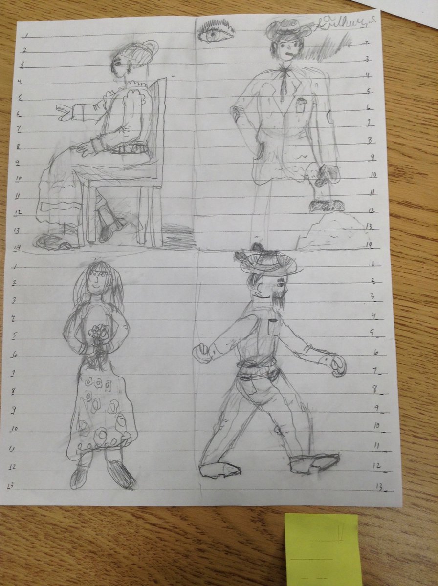 Ms_C_Dickson's tweet photo. Gr4 Fine Art: Here are some practice drawings as Grade 4 students prepare to draw human figures for their shadow puppet skit : about how a certain place in Alberta got its name. #EdgemontStrong
@EdgemontCBE https://t.co/YwMDOZuN0N