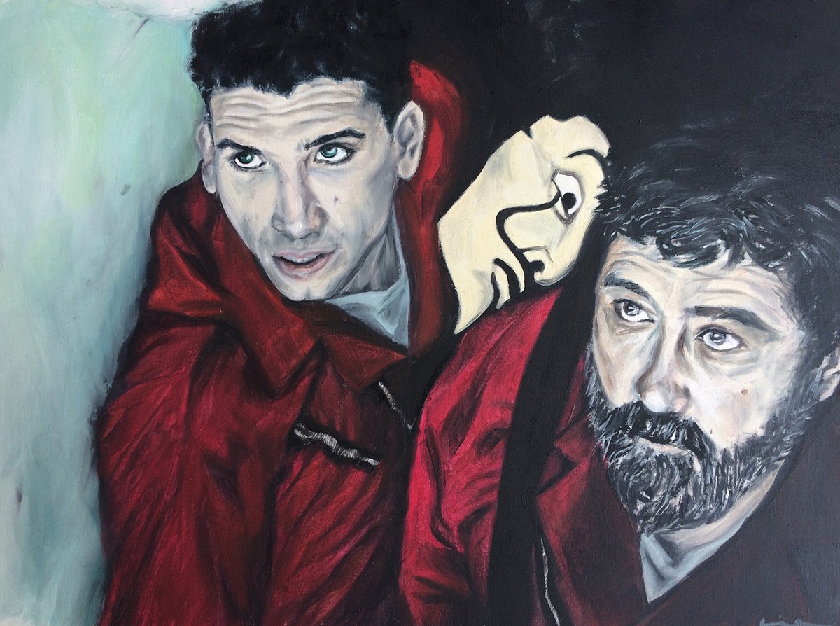 liaferreira's tweet photo. Faltam 15 dias para o Natal/#60diasparaonatal
"Denver y Moscú",
óleo sobre painel de madeira, aprox/ 24x32cm,
emoldurado - 50,5x37,5cm medidas finais,
#Pintura original
Só hoje, 400€*
#LaCasadePapel
#Pacotous
#JaimeLorente
*Valor não inclui portes de envio e acresce IVA com👇 https://t.co/R2NQeJS6ST
