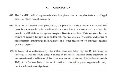 The ICC Prosecutor will not open an investigation but did find evidence of war crimes (below). Findings that led to the Brereton report on Australian special forces also implicated British and US forces. We need full transparency on the UK’s record in Iraq and Afghanistan. /END