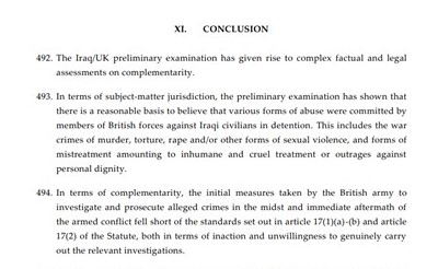 The ICC Prosecutor will not open an investigation but did find evidence of war crimes (below). Findings that led to the Brereton report on Australian special forces also implicated British and US forces. We need full transparency on the UK’s record in Iraq and Afghanistan. /END